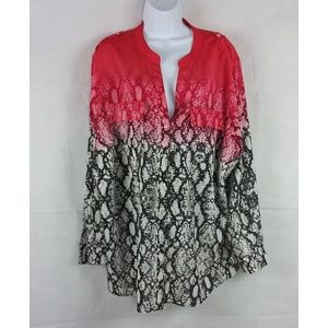 Calvin Klein snakeskin print ombre blouse XL
